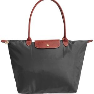 Longchamp large Le Pliage Tote in Gunmetal